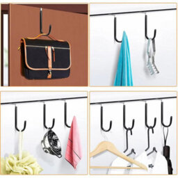 4 Door Hooks With Rubber Handles, Durable Organizers For Bathroom And Bedroom, For Hanging Clothes And Towels - thumbnail 6