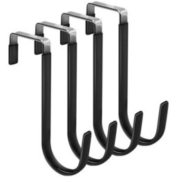 4 Door Hooks With Rubber Handles, Durable Organizers For Bathroom And Bedroom, For Hanging Clothes And Towels - thumbnail 1