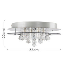 Valuelights Romano Modern Ip44 Rated 2 Tier Halo Design Tinted Glass K5 Crystal Droplet Jewel Bathroom Ceiling Light - thumbnail 9