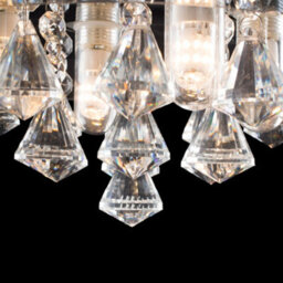 Valuelights Romano Modern Ip44 Rated 2 Tier Halo Design Tinted Glass K5 Crystal Droplet Jewel Bathroom Ceiling Light - thumbnail 8