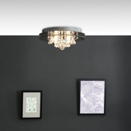 Valuelights Romano Modern Ip44 Rated 2 Tier Halo Design Tinted Glass K5 Crystal Droplet Jewel Bathroom Ceiling Light - thumbnail 5
