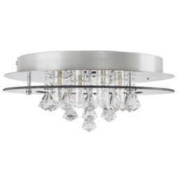 Valuelights Romano Modern Ip44 Rated 2 Tier Halo Design Tinted Glass K5 Crystal Droplet Jewel Bathroom Ceiling Light - thumbnail 6