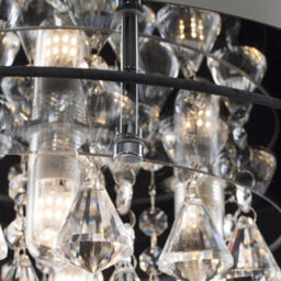 Valuelights Romano Modern Ip44 Rated 2 Tier Halo Design Tinted Glass K5 Crystal Droplet Jewel Bathroom Ceiling Light - thumbnail 3