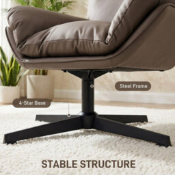 Accent Chair With 360 Swivel Dark Brown - thumbnail 4