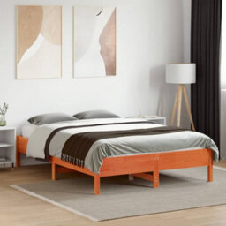 Berkfield Bed Frame Without Mattress Wax Brown 140X190 Cm Solid Wood Pine - thumbnail 3