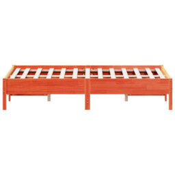 Berkfield Bed Frame Without Mattress Wax Brown 140X190 Cm Solid Wood Pine - thumbnail 5