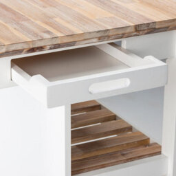 Statement Furniture Florence White Breakfast Bar Kitchen Island With Shelves - thumbnail 6