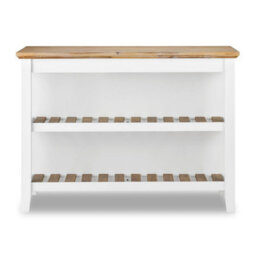 Statement Furniture Florence White Breakfast Bar Kitchen Island With Shelves - thumbnail 4