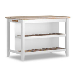 Statement Furniture Florence White Breakfast Bar Kitchen Island With Shelves - thumbnail 2
