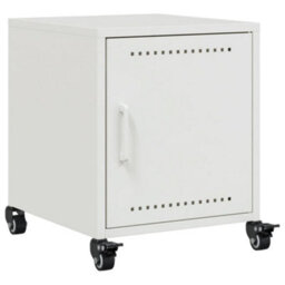 Berkfield Bedside Cabinet White 36X39X43.5 Cm Steel - thumbnail 2
