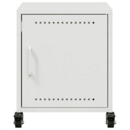 Berkfield Bedside Cabinet White 36X39X43.5 Cm Steel - thumbnail 6