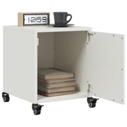 Berkfield Bedside Cabinet White 36X39X43.5 Cm Steel - thumbnail 5