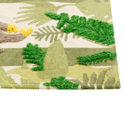 Wyld And Coco Jungle Print Area Rug 80 X 150 Cm - Low Pile Kids Playroom Rug, Anti-Slip Rectangular Mat - thumbnail 6