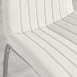 Furniturebox Set Of 2 Dining Chairs - Isco Modern Dining Chairs - White Faux Leather Chrome Leg Dining Chairs - Kitchen Dining Room Chairs - thumbnail 6
