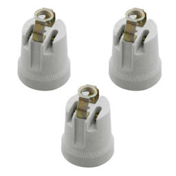 3 Pack E27 Bulb Holder Ceramic Porcelain Edison Screw Lamp Holder For Pendant Lighting Fixture White