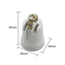 3 Pack E27 Bulb Holder Ceramic Porcelain Edison Screw Lamp Holder For Pendant Lighting Fixture White - thumbnail 2