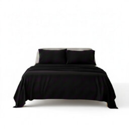 Flannelette Cotton Duvet Cover Set Soft Brushed Warm Bedding Set Black - thumbnail 2