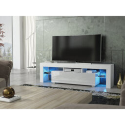 Tv Unit 160Cm Sideboard Cabinet Cupboard Tv Stand Living Room High Gloss Doors - White - thumbnail 4
