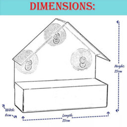 2 Pack Clear Window Bird Feeder Hanging Seed Nut Tray - thumbnail 3