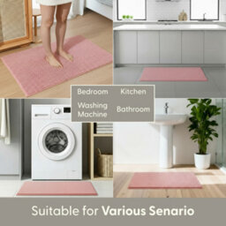 Keplin Non-Slip Microfiber Bath & Toilet Mat - 50Cm X 80Cm - Pink - thumbnail 7