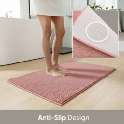 Keplin Non-Slip Microfiber Bath & Toilet Mat - 50Cm X 80Cm - Pink - thumbnail 5