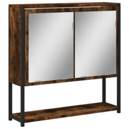 Walplus Bathroom Mirror Cabinet Smoked Oak 60X16X60 Cm Engineered Wood - thumbnail 2