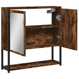 Walplus Bathroom Mirror Cabinet Smoked Oak 60X16X60 Cm Engineered Wood - thumbnail 6
