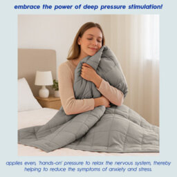 Harbour Housewares Weighted Blanket With Storage Bag - 125 X 150Cm - 4Kg - Grey - thumbnail 2