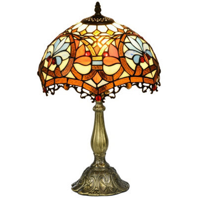Wyld Haus Multicoloured Stained Glass Table Lamp With Zinc Alloy Base, 45Cm High, E27 Cap. - image 1