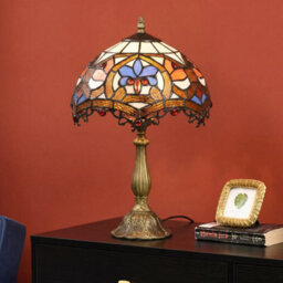 Wyld Haus Multicoloured Stained Glass Table Lamp With Zinc Alloy Base, 45Cm High, E27 Cap. - thumbnail 6