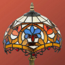 Wyld Haus Multicoloured Stained Glass Table Lamp With Zinc Alloy Base, 45Cm High, E27 Cap. - thumbnail 7