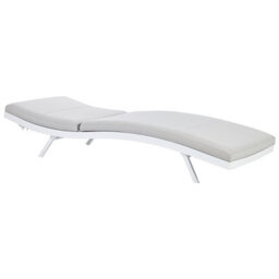 Beliani Set Of 2 Sun Loungers With Cushions Amelia Reclining Metal Light Grey - thumbnail 5