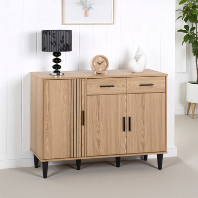 Seconique Tessa 3 Door 2 Drawer Sideboard - Natural Oak - image 1