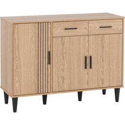 Seconique Tessa 3 Door 2 Drawer Sideboard - Natural Oak - thumbnail 2