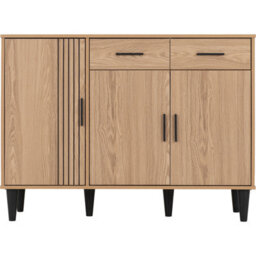 Seconique Tessa 3 Door 2 Drawer Sideboard - Natural Oak - thumbnail 4