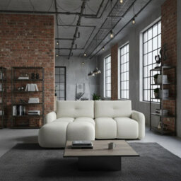 Sandy L Shaped Upholstered Corner Sofa Reversible Comfortable Pull Out Couch In Living Room White