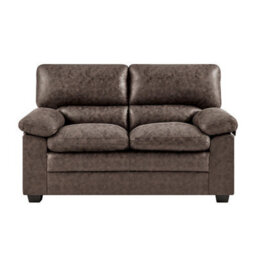 Bravich Oxford Chocolate Brown Faux Leather Sofa - 2 Seater - thumbnail 1