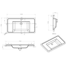 Plum&clay Marvel Gloss White Floor Standing Bathroom Vanity Unit With Resin Basin (W)900mm - thumbnail 7