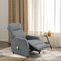 Massage Recliner Chair Heating Sofa Fabric Upholstered Armchair With Controller - thumbnail 5