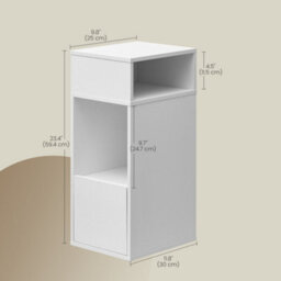 LEDREM Set Of 2 Bedside Tables, Superfast Toolless Assembly, Slim Nightstand For Bedroom, Drawer And 2 Open Compartments, White - thumbnail 4