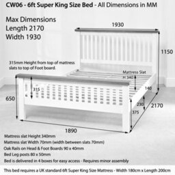 The Furniture Market Cheshire White Painted 6Ft Super King Size Bed - thumbnail 9