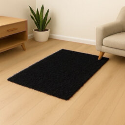 Uetian Black Soft Plush Area Rug Small Floor Carpet Bedside Runner (60X110) - thumbnail 1
