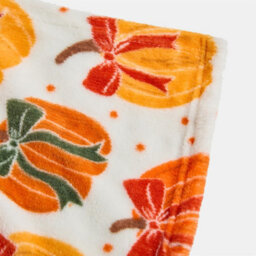 Ohs Bow Pumpkin Ultrasoft Flannel Fleece Throw Thermal Blanket - 125 X 150Cm - Cream - thumbnail 5