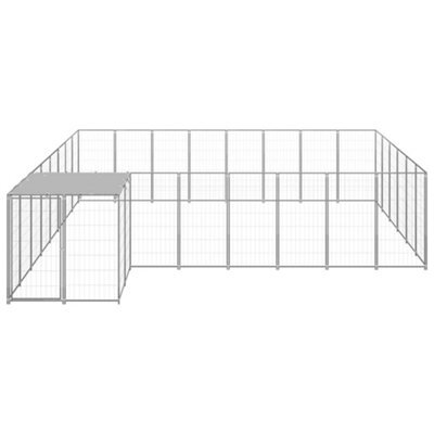 Berkfield Durable Dog Kennel Silver 15.73 M2 Steel - image 1