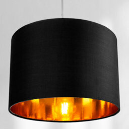 Happy Homewares Contemporary Black Cotton 12 Table/pendant Lamp Shade With Shiny Golden Inner - thumbnail 7