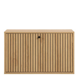 Wyld Haus Bjork Natural Oak & Black 1-Door Wall-Mount Shoe Cabinet - thumbnail 3