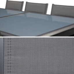 Sweeek - 8-Seater Extendable Aluminium Garden Table Set With Chairs Anthracite 300X100X75 Cm - Philadelphia - thumbnail 9