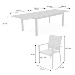 Sweeek - 8-Seater Extendable Aluminium Garden Table Set With Chairs Anthracite 300X100X75 Cm - Philadelphia - thumbnail 8