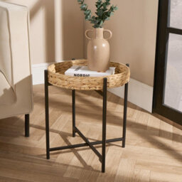 OHS Rattan Top Tray Table Living Room Modern Home Decor Bedroom Nightstand Furniture - thumbnail 1