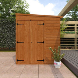 Buttercup Farm 8X6 Flex Pent Double Door 12mm Flex - L238.8 X W175 X H203 Cm - Solid Wood/softwood/pine - Burnt Orange - thumbnail 4
